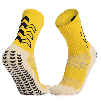 Non-slip Dot Rubber Mid Calf Sports Socks - Men's Women's Soccer Yoga Fitness Training Socks