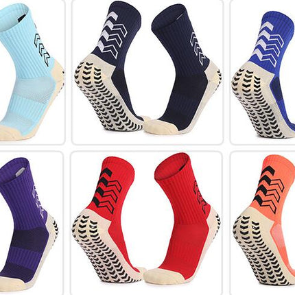 Non-slip Dot Rubber Mid Calf Sports Socks - Men's Women's Soccer Yoga Fitness Training Socks