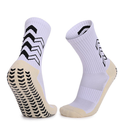 Non-slip Dot Rubber Mid Calf Sports Socks - Men's Women's Soccer Yoga Fitness Training Socks