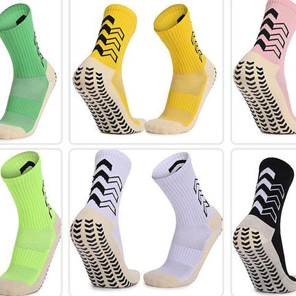 Non-slip Dot Rubber Mid Calf Sports Socks - Men's Women's Soccer Yoga Fitness Training Socks