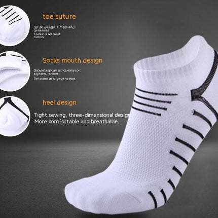 Casual Ankle Socks Men's and Women's Thin Sports Running Low Heel No Show Socks-A