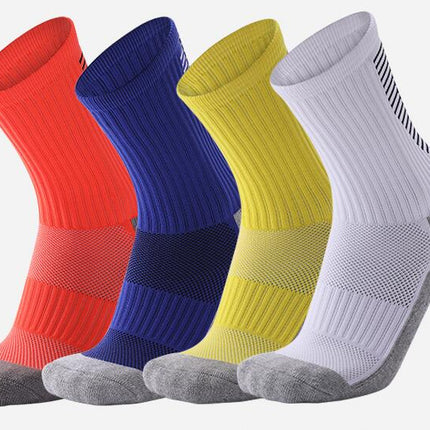 Non-slip Dot Rubber Mid Calf Sports Socks - Men's Women's Soccer Yoga Fitness Training Socks-A