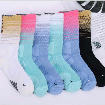 Crew Socks Thickened Sports Hiking Running Shock Absorbing Compression Socks