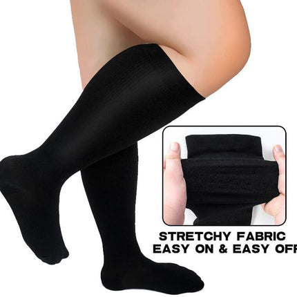 Plus Size Compression Socks Wide Calf for Women & Men -Extra Wide Calf Knee High Support Socks 1