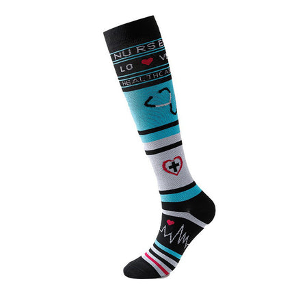 Compression Socks for Men & Women Non-Slip Long Tube Ideal for Running,Nursing,Circulation