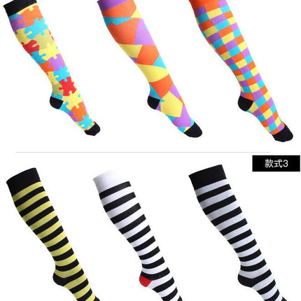 Compression Socks for Men & Women Non-Slip Long Tube Ideal for Running,Nursing,Circulation