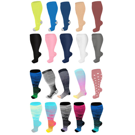 Plus Size Compression Socks for Women Stockings Wide Calf Cute Compression Knee High Support Socks