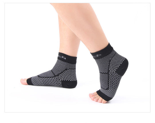 Half Mesh Open Toe Sports Ankle Socks Sleeves - Best Ankle Compression Sleeves, Daily Protectors-A