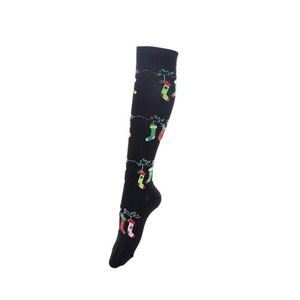 Men's and Women's Patterned Halloween Spooky Sports Muscle Socks Support Blood Circulation