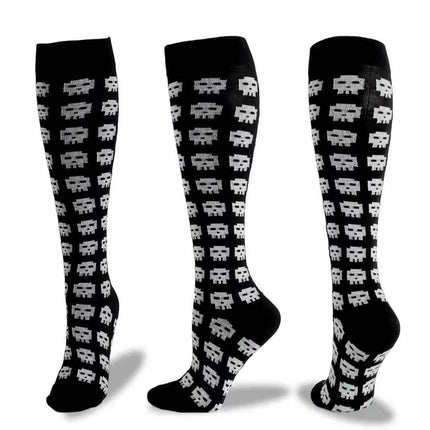 Men's and Women's Patterned Halloween Spooky Sports Muscle Socks Support Blood Circulation