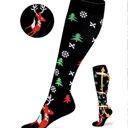 Men's and Women's Patterned Halloween Spooky Sports Muscle Socks Support Blood Circulation