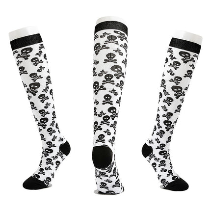 Men's and Women's Patterned Halloween Spooky Sports Muscle Socks Support Blood Circulation