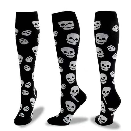 Men's and Women's Patterned Halloween Spooky Sports Muscle Socks Support Blood Circulation