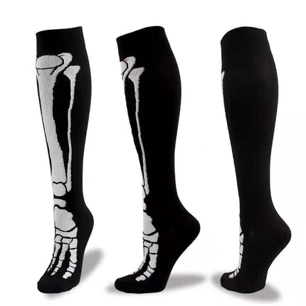 Men's and Women's Patterned Halloween Spooky Sports Muscle Socks Support Blood Circulation