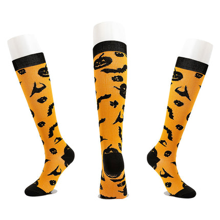 Men's and Women's Patterned Halloween Spooky Sports Muscle Socks Support Blood Circulation