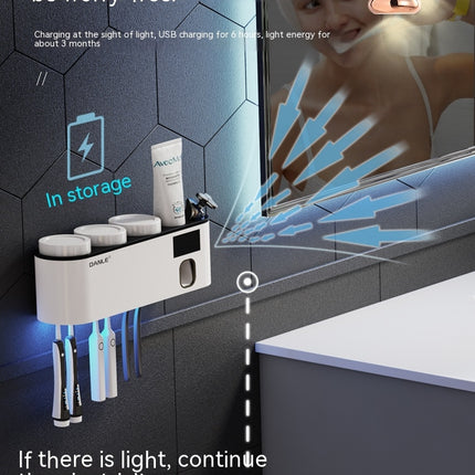 Smart Toothbrush Sterilizer Wall Mounted Toothbrush Cup Shelving Stable Perforation-Free