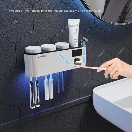 Smart Toothbrush Sterilizer Wall Mounted Toothbrush Cup Shelving Stable Perforation-Free