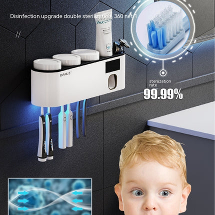 Smart Toothbrush Sterilizer Wall Mounted Toothbrush Cup Shelving Stable Perforation-Free