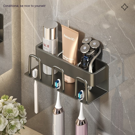 Toothbrush Rack-Punch-Free Wall-Mounted Bathroom Multifunctional Toothbrush Rack