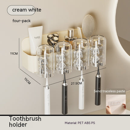 Toothbrush Holder Wall Mounted No Drilling Bathroom Organizer for Bathrooms