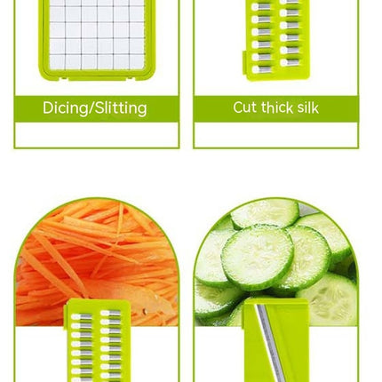 Vegetable Chopper - 13 in 1 Multi-Functional Food Chopper Slicer Veggie Cutter with Container