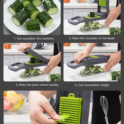 Vegetable Multi-function Chopper 13 in 1 Food Chopper Slicer Vegetable Cutter with Container