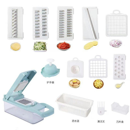 Vegetable Multi-function Chopper 13 in 1 Food Chopper Slicer Vegetable Cutter with Container