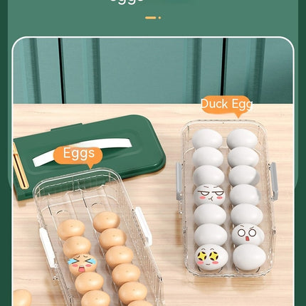 3 Layer Egg Holder for Fridge - Auto Rolling Egg Container Tray - Fridge Organizers and Storage