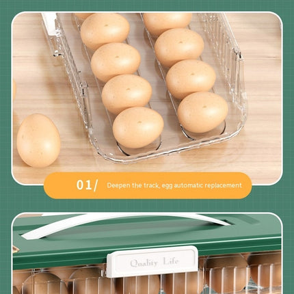 3 Layer Egg Holder for Fridge - Auto Rolling Egg Container Tray - Fridge Organizers and Storage