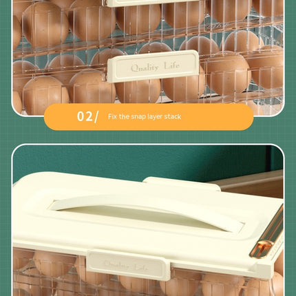 3 Layer Egg Holder for Fridge - Auto Rolling Egg Container Tray - Fridge Organizers and Storage