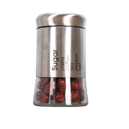 Stainless Steel Nested Canister Storage with Glass Window Airtight Lid Coffee Tea Storage Jars