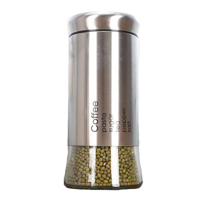 Stainless Steel Nested Canister Storage with Glass Window Airtight Lid Coffee Tea Storage Jars