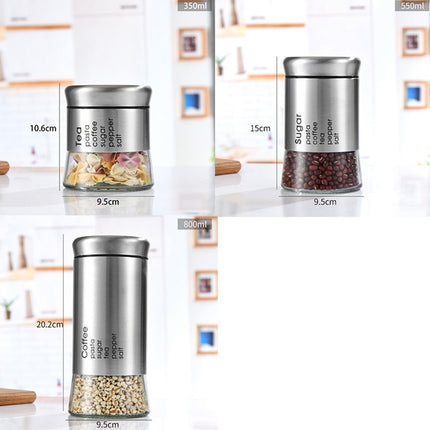 Stainless Steel Nested Canister Storage with Glass Window Airtight Lid Coffee Tea Storage Jars