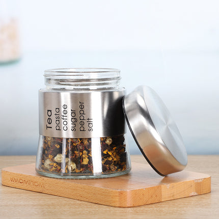 Stainless Steel Nested Canister Storage with Glass Window Airtight Lid Coffee Tea Storage Jars