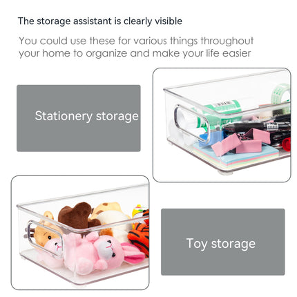 Stackable Refrigerator Organizer Bins Pull Out Drawers with Handles food Saver Set