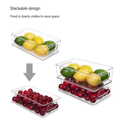 Stackable Refrigerator Organizer Bins Pull Out Drawers with Handles food Saver Set