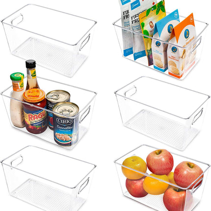 Stackable Refrigerator Organizer Bins Pull Out Drawers with Handles food Saver