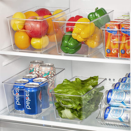 Stackable Refrigerator Organizer Bins Pull Out Drawers with Handles food Saver