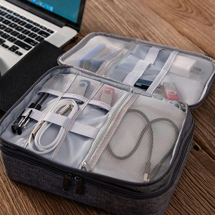 Cable Organizer Bag Water Resistant Travel Case Large Capacity Cable Storage Bag