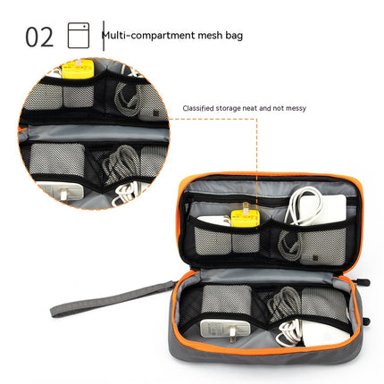 Electronic Organizer Pouch Bag, 3 Compartments Travel Organizer Bag Portable Storage Case