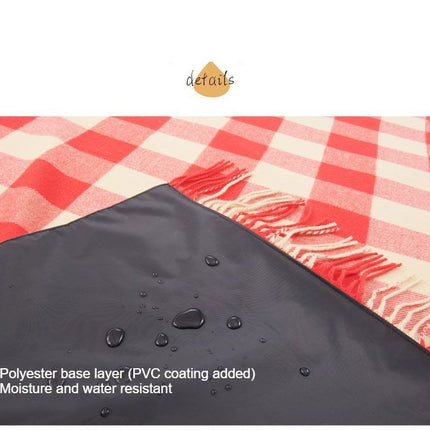 Large Plaid Picnic Blanket - Waterproof Outdoor Camping Mat Portable Beach Mat