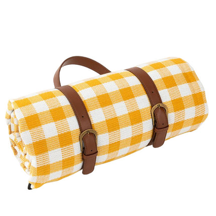 Large Picnic Mat with Leather Straps Outdoor Camping Picnic Moisture-proof Mat