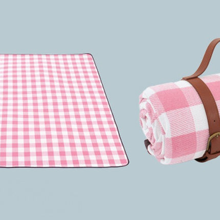 Large Picnic Mat with Leather Straps Outdoor Camping Picnic Moisture-proof Mat