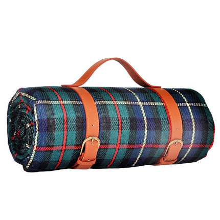 Plaid Picnic Mat Leather Strap Moisture-proof Mat Outdoor Camping Tent Beach Mat