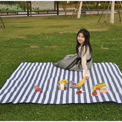 Plaid Picnic Mat Leather Strap Moisture-proof Mat Outdoor Camping Tent Beach Mat