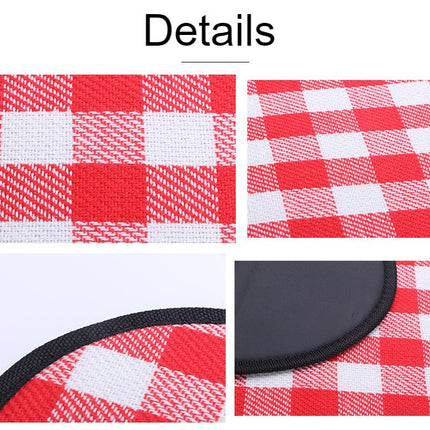 Plaid Picnic Mat Leather Strap Moisture-proof Mat Outdoor Camping Tent Beach Mat