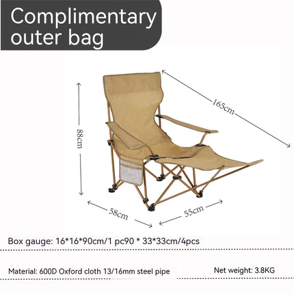 Camping Lounge Chair, Portable Reclining Camping Chair, Folding Camping Chair Mesh Recliner