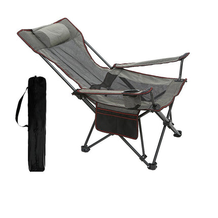 Camping Lounge Chair, Portable Reclining Camping Chair, Folding Mesh Recliner