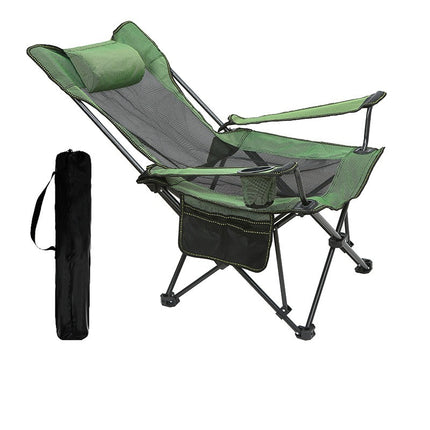 Camping Lounge Chair, Portable Reclining Camping Chair, Folding Mesh Recliner