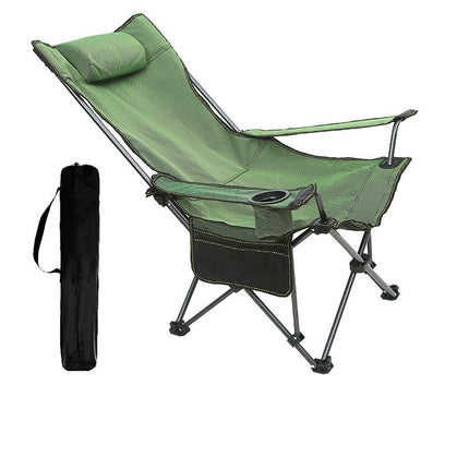 Camping Lounge Chair, Portable Reclining Camping Chair, Folding Mesh Recliner